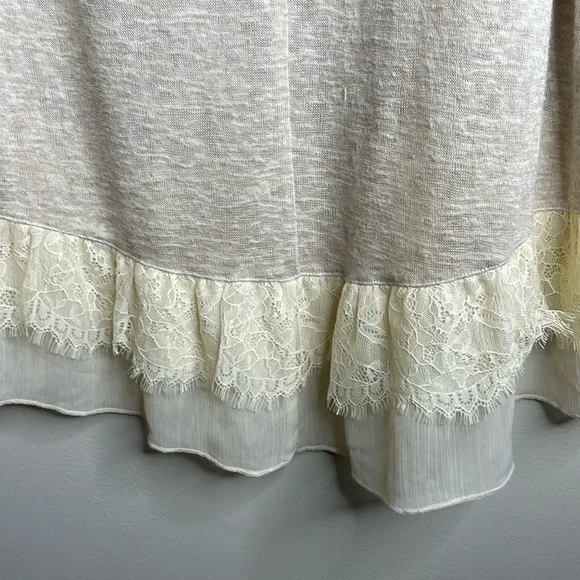 Living Doll Size 2X Ivory Lace Trim Gauzy 3/4 Sleeve Lightweight Dainty Top - Picture 5 of 11